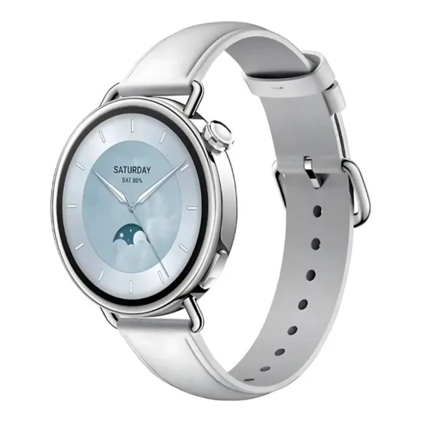 Xiaomi Watch S4 41 mm Smartwatch AMOLED 1,32 466x466 Pixel Weiß Lederarmband
