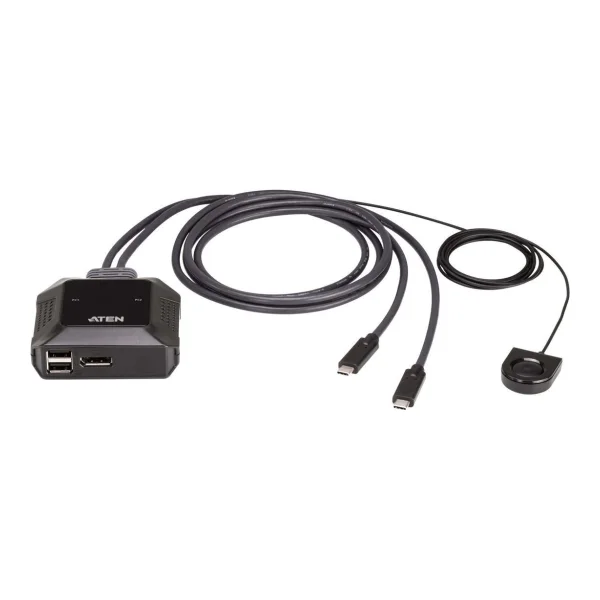 ATEN 2-Port USB-C 4K DisplayPort KVM-Switch mit Remote-Port-Wähler (US3312)