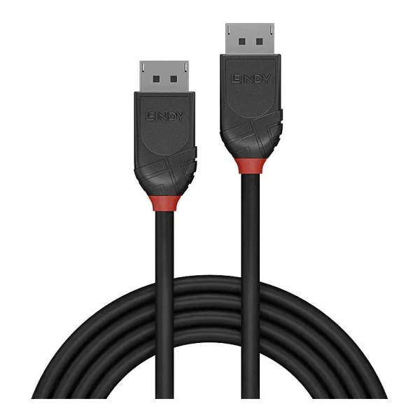Lindy DisplayPort 2.1 54G Cable 5m Schwarz Black Line - 16360x8640@60Hz, 54Gbps (36519)