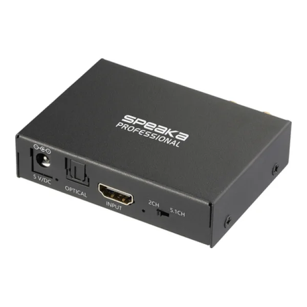 SpeaKa Professional SP-HDS-300 AV Extraktor HDMI Splitter 1x2 mit Audio-Extraktion 4K