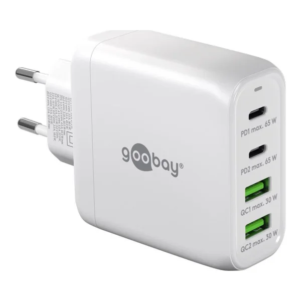 Goobay 64818 Ladegerät für Mobilgeräte Kopfhörer - Laptop - Smartphone Weiß AC Schnellladung Drinnen (64818)