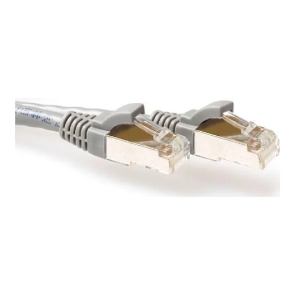 ACT Grey 20 meter SFTP CAT6A patch cable snagless with RJ45 connectors. Cat6a s/ftp snagless gy 20.00m (FB3020)