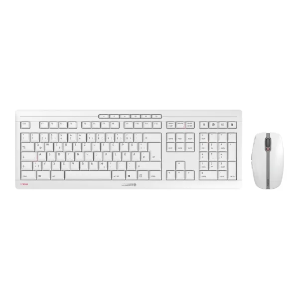 CHERRY STREAM DESKTOP RECHARGE - Tastatur-und-Maus-Set - kabellos - 2.4 GHz - QWERTY - US mit Euro-Symbol - Tastenschalter: CHERRY SX - Pale Gray