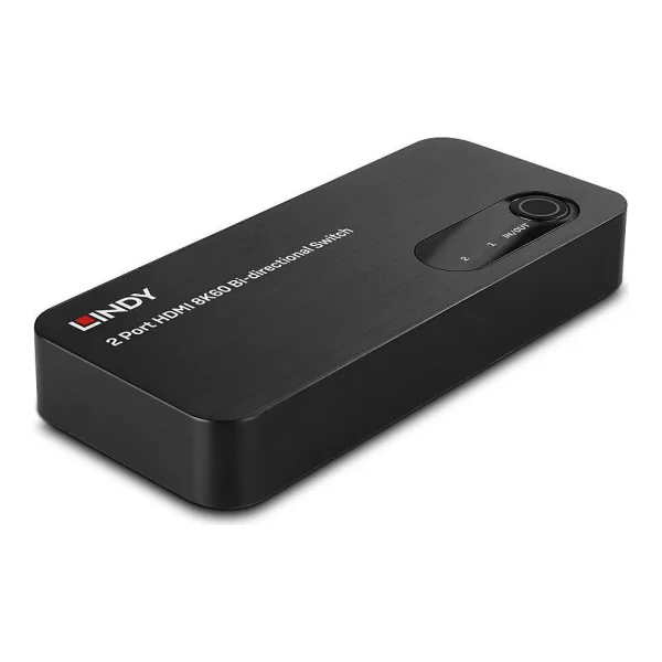 Lindy 2 Port HDMI 8K60 Bidirektionaler Switch Zum Umschalten zwischen zwei 8K HDMI-Quellen, die mit einem 8K Display verbunden sind, oder zwei 8K Displays, die mit einem 8K Quellgerät verbunden sind (38339)