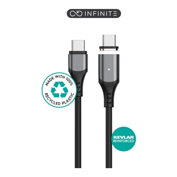 eSTUFF INFINITE Magnetic USB-C - C 2.0 Cable PD100W 480 Mbps - Kabel (ES604265)