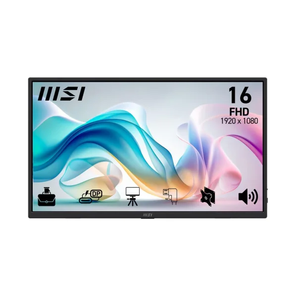 MSI PRO MP165DE E6 Mobiler Monitor 40,6 cm (16) - Full HD, IPS, 4mx, 60Hz, HDMI, Adaptive-Sync [Energieklasse E] (9S6-3PE50M-002)