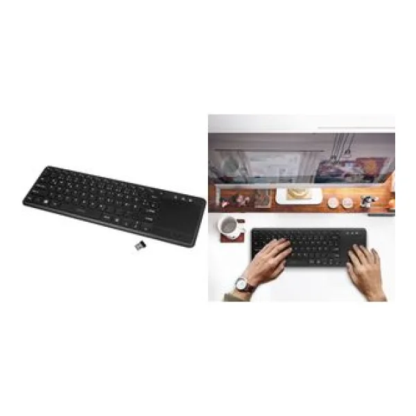 Logilink - Tastatur - mit Touchpad - kabellos - 2.4 GHz - Tastenschalter: Scissor-Key (ID0188)