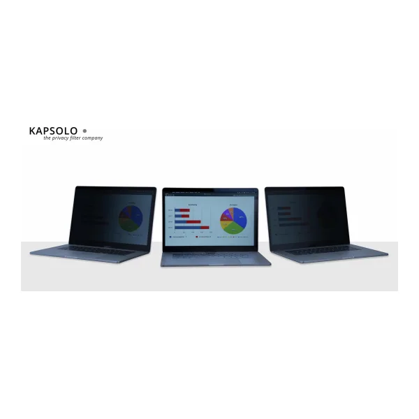 KAPSOLO 2-wege Blickschutzfilter / Blickschutzfolie abnehmbar für 35,56cm (14.0) Wide 16:9 - Notebook - Rahmenloser Display-Privatsphärenfilter - Transparent - Privatsphäre - 16:9 - 30° (KAP10478)