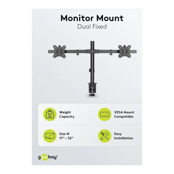Goobay Doppel-Monitorhalterung Fix (59394)