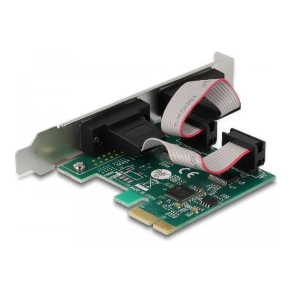 Delock - Serieller Adapter - PCIe 2.0 Low-Profile - RS-232 x 2 - grün