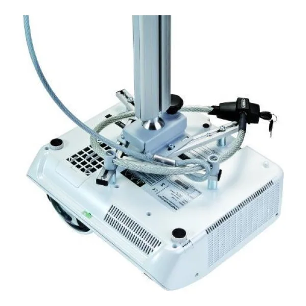 Kindermann 7426000000. Produktfarbe: Edelstahl, Beste Verwendung: Projektor, Verschlusstyp: Schlüssel. Kabellänge: 0,95 m, Kabeldiameter: 1,1 cm (7426000000)
