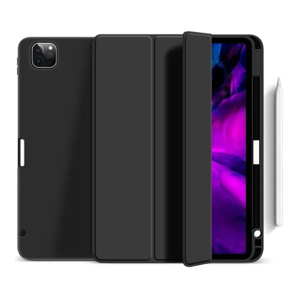 eSTUFF - Flip-Hülle für Tablet - Thermoplastisches Polyurethan (TPU) - Schwarz - 27,90cm (11) - für Apple 27,90cm (11) iPad Pro (3. Generation) (ES682151-BULK)