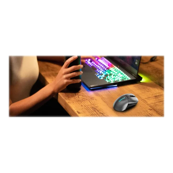 Lenovo Legion M600s - Maus - rechts- und linkshändig - optisch - 6 Tasten - kabellos, kabelgebunden - 2.4 GHz, USB-C, Bluetooth 5.0 - kabelloser Empfänger (USB) (GY51H47354)