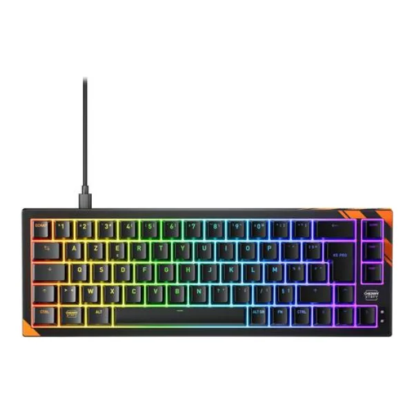Cherry K5 Pro TMR Compact Gaming Tastatur AZERTY FR Magnetic Switch Schwarz/Orange