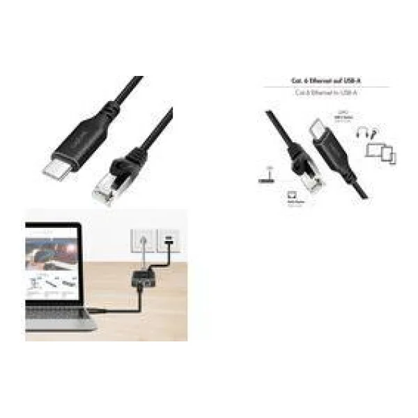 LogiLink CU0414 - Netzwerkadapter Kabel USB 3.2 Typ-C Gigabit Ethernet 5 m - Netzwerkkarte - 1.000 Mbps (CU0414)