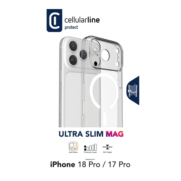 Cellularline Ultra Slim MAG Case iPhone 18 Pro Clear (ULTRASMAGIPH18PROT)