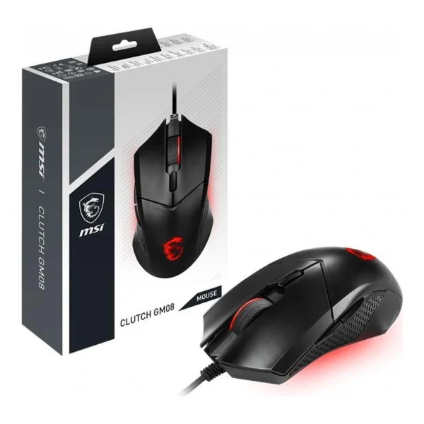 MSI Clutch GM08 Maus USB Typ-A Optisch 4200 DPI Beidhändig (S12-0401800-CLA)