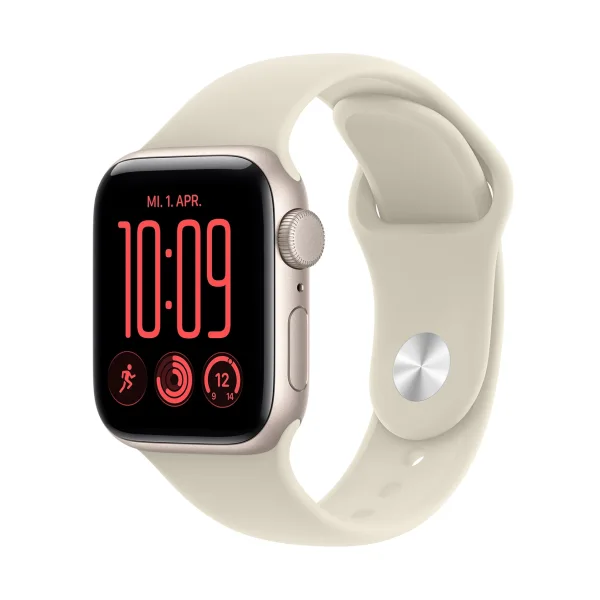 Apple Watch SE 3 Aluminium 40mm Polarstern (Sportarmband sand) M/L 2026