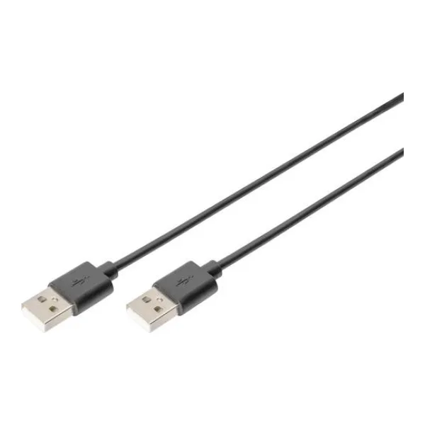 Digitus USB-Kabel USB 2.0 USB-A Stecker, USB-A Stecker 1.00m Schwarz AK-300100-010-S
