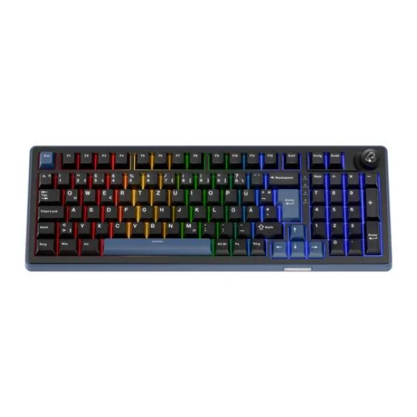 Ducky OK-M-98 - KTT Linear Bluetooth®, Funk, USB Gaming-Tastatur Deutsch, QWERTZ Schwarz Abnehmbares Kabel, Beleuchtet