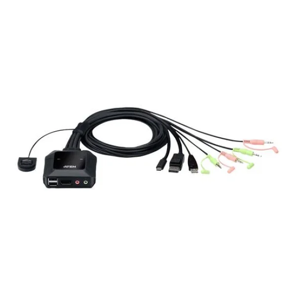 ATEN 2-Port USB-C-DisplayPort-Kabel KVM Switch KVM-Konsole 4096 x 2160 Pixel