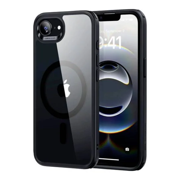 ESR Classic Hybrid HaloLock Backcover Apple iPhone 17e, iPhone 16e Transparent, Schwarz Induktives Laden, MagSafe kompatibel