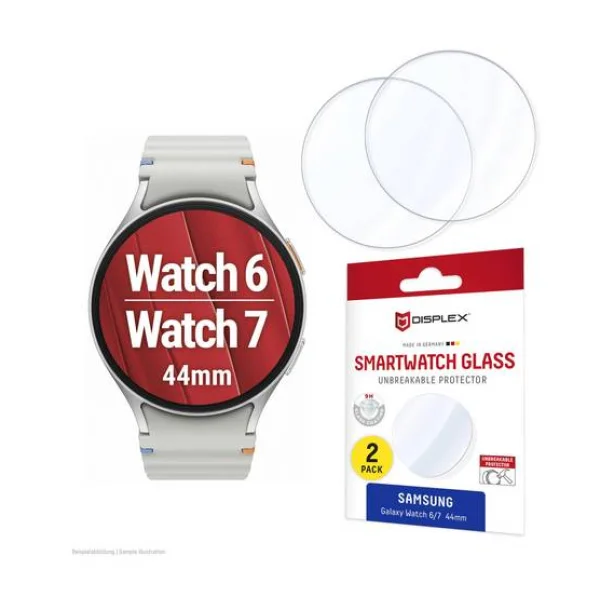 DISPLEX Glass Displayschutzglas Samsung Galaxy Watch6 44 mm, Galaxy Watch7 44mm 1 Set 02150