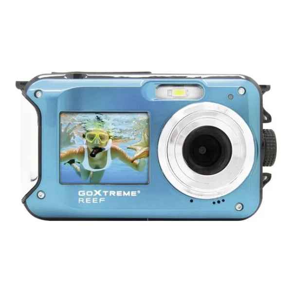 GoXtreme Reef Blue Digitalkamera 24 Megapixel Blau Full HD Video, Wasserdicht bis 3 m, Unterwasserkamera, Stoßfest, mit eingebautem Blitz