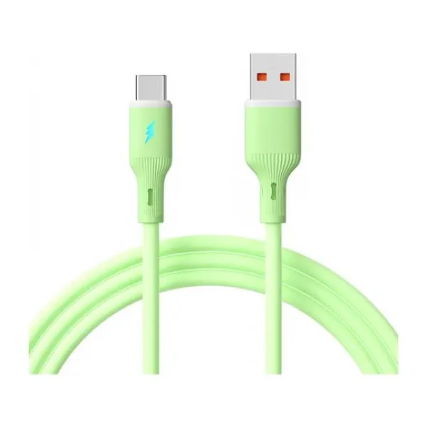 Akyga USB-Kabel USB-A Stecker, USB-C® Stecker 1m Grün AK-USB-64