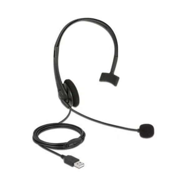 Delock 27177 On Ear Headset kabelgebunden Schwarz Headset Telefon