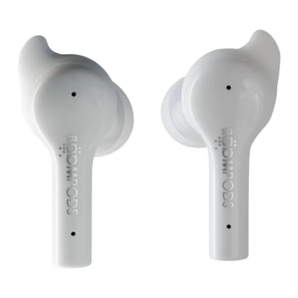 Boompods Bassline GO In Ear Kopfhörer Bluetooth® Weiß Headset, Lautstärkeregelung, Schweißresistent, Touch-Steuerung
