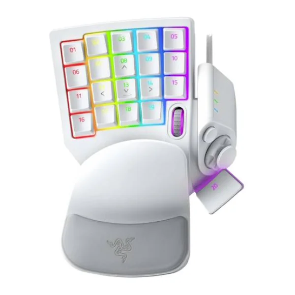 RAZER Tartarus Pro Mercury USB Gaming-Tastatur Deutsch, QWERTZ Weiß Beleuchtet, Ergonomisch, Handballenauflage