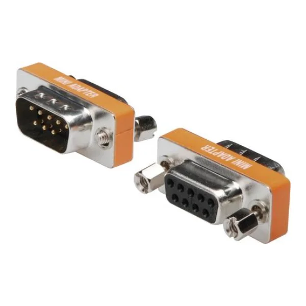 Digitus Seriell Adapter [1x D-SUB-Buchse 9pol. - 1x D-SUB-Stecker 9pol.] Silber, Orange, Schwarz