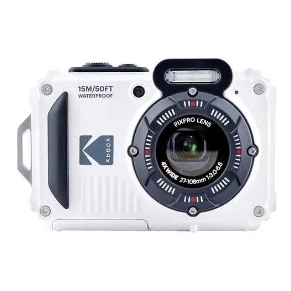 Kodak Pixpro WPZ2WH Digitalkamera 15 Megapixel Opt. Zoom: 4 x Weiß inkl. Akku, inkl. Blitzgerät Bildstabilisierung, WiFi