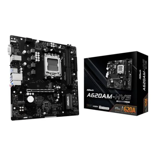 ASRock A620AM-HVS Mainboard Sockel (PC) AMD® AM5 Formfaktor (Details) Micro-ATX Mainboard-Chipsatz AMD® A620A