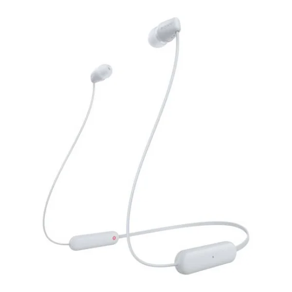 Sony WI-C100 In Ear Headset Bluetooth® Stereo Weiß Headset, Klang-Personalisierung, Lautstärkeregelung, Nackenband