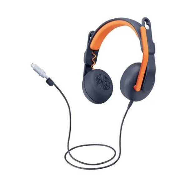 Logitech Zone Learn Kopfhörer Kabelgebunden Kopfband Ausbildung USB Typ-C Blau, Orange