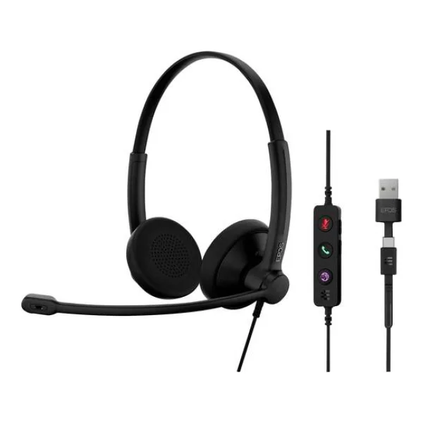 EPOS IMPACT 100 UC On Ear Headset kabelgebunden Stereo Schwarz Noise Cancelling Headset, Mikrofon-Stummschaltung