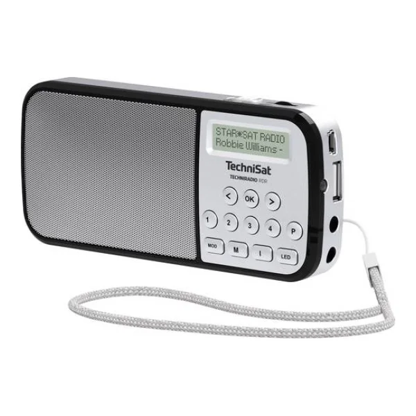 TechniSat Techniradio RDR Taschenradio DAB+, UKW AUX, USB Taschenlampe Silber
