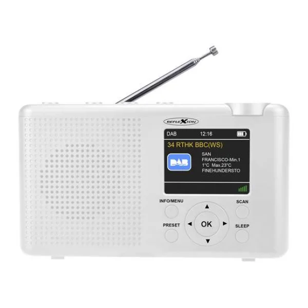 Reflexion TRA23DAB/WH Tischradio DAB+, DAB, UKW DAB+, UKW wiederaufladbar Weiß