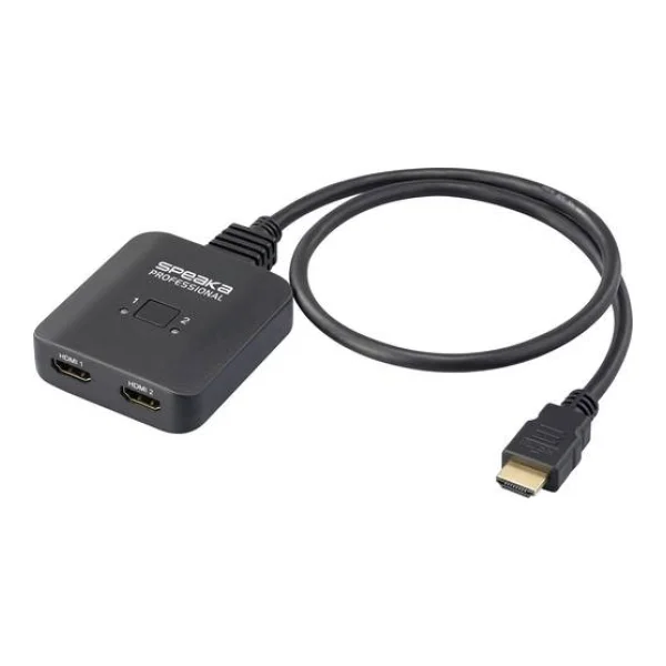 SpeaKa Professional SP-HDMIBS-100 2 Port HDMI-Switch Ultra HD-fähig, bidirektional verwendbar 7680 x 4320 Pixel