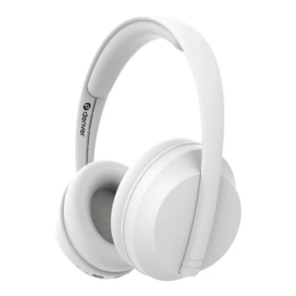 Denver BTH-235W On Ear Headset Bluetooth®, Kabellos Stereo Weiß Headset, Lautstärkeregelung, Fernbedienung, Batterieladeanzeige