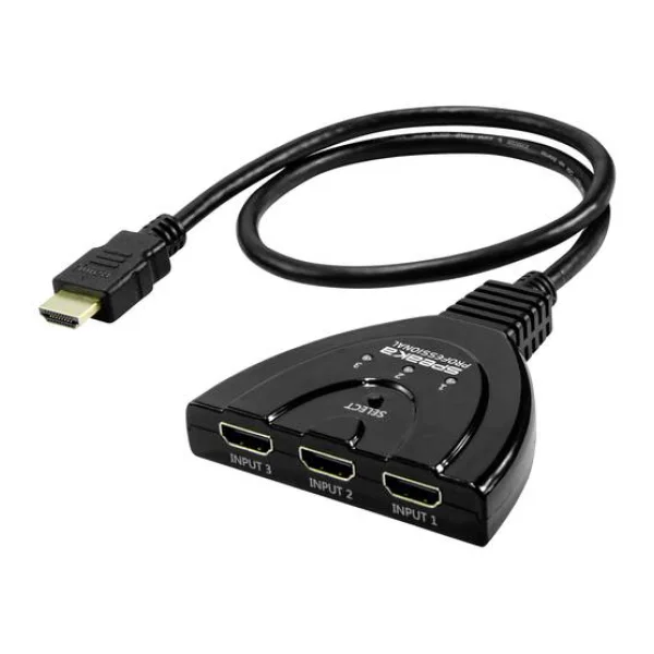 SpeaKa Professional SP-HDSW-200 3 Port HDMI-Switch Ultra HD-fähig 7680 x 4320 Pixel