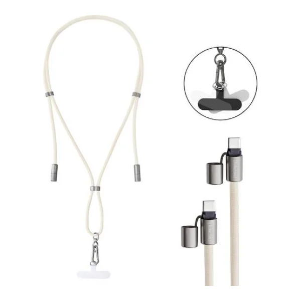 Intenso USB-C® Kabel USB 2.0 USB-C® Stecker, USB-C® Stecker 1.65 m Beige Handykette 7991001 Datenkabel, Ladekabel
