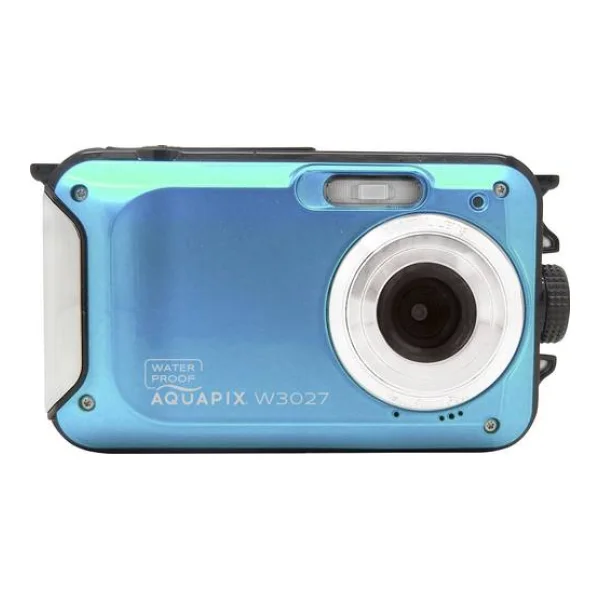 Easypix W3027-I Wave Iceblue Digitalkamera 30 Megapixel Blau-Eisblau inkl. Akku, inkl. Tasche Bildstabilisierung, Full HD Video, Wasserdicht bis