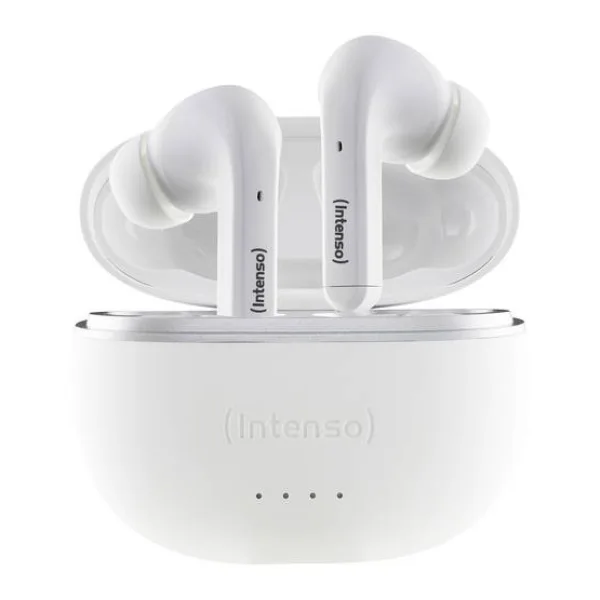 Intenso T302A In Ear Headset Bluetooth® Stereo Weiß Noise Cancelling Batterieladeanzeige, Headset, Ladecase, Touch-Steuerung