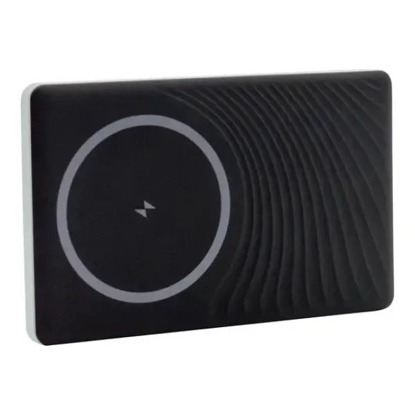 RealPower MAG ultra slim Powerbank 5000 mAh Magsafe, USB PD USB-C® Silber, Schwarz