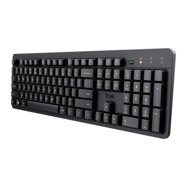 Trust ODY II Bluetooth® Tastatur Deutsch, QWERTZ Schwarz mit numerischer Tastatur