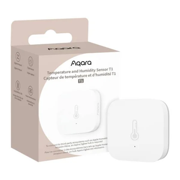 Aqara Temperatursensor und Luftfeuchtesensor TH-S02D Weiß Apple HomeKit, Alexa, Google Home