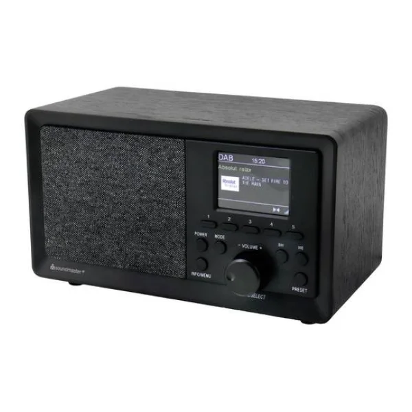 soundmaster DAB350SW Tischradio DAB+, UKW USB Inkl. Lautsprecherbox, Weckfunktion Schwarz